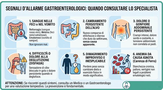 Segnali d’allarme gastroenterologici